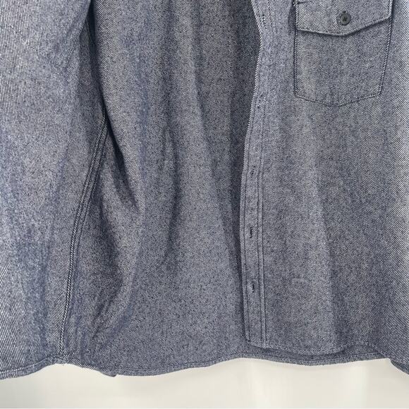 SLATE & STONE Heavy Flannel Shirt Jacket Shacket Twill Dark Blue Medium NWOT - Picture 12 of 15